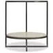 Harlow Bronze And White Travertine Stone Metal Round Chairside Table