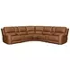 Belmont Lyric Caramel Leather 7 Piece Modular Zero Gravity Power Reclining Sectional with USB Charging