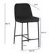 Sydney Black Performance Fabric Upholstered Counter Height Stool Set of 2