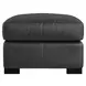 Germain Charcoal Leather Upholstered Rectangular Ottoman
