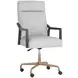 Collin Saloon Light Gray Leather Upholstered Office Chair