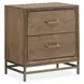 Lindon Belgian Wheat and Coffee Bean 2 Drawer Nightstand with USB Charging