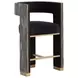 Adamina Abbington Black and Hobbes Night Upholstered Counter Height Stool