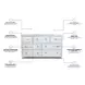 Coastal Point Fresh White and Soft Grey Glaze 7 Drawer Dresser
