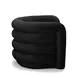 Curves Black Performance Fabric Upholstered Swivel Accent Chair