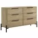 Newhall Vintage Oak Melamine 6 Drawer Dresser