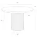 Rhenora Travertine Look 43" Round Concrete Top Outdoor Dining Table