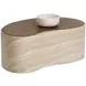 Ishiko Light Brown and Warm Brown Free Form Large Concrete Top Outdoor Cocktail Table