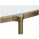 Cassidy Aged Brass and Volakas Classic Demilune Glass Top Sofa Table