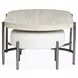 Jennings Edgecomb Gray and Weathered Antique Nickel Oval Cocktail Table with 2 Ottomans