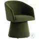 Ettara Moss Green Swivel Arm Chair