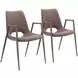 Desi Brown and Walnut Dining Chair Set of 2