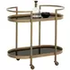 Langley Antique Brass Bar Cart