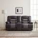 Fabian Two Tone Gray Double Glider 77" Reclining Console Loveseat
