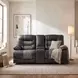Fabian Two Tone Gray Double Glider 77" Reclining Console Loveseat