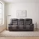 Fabian Two Tone Gray Double 88" Reclining Center Drop Down Sofa