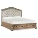 Marisol Fawn and Cream California King Leather Upholstered Storage Sleigh Bed