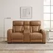 Fairway Brown Double 74" Power Reclining Console Loveseat with Power Headrest