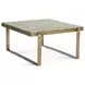 Rhodes Antique Brass and Marble Top Square Occasional Table Set