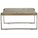 Rhodes Antique Brass and Marble Top Square Cocktail Table