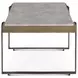 Rhodes Antique Brass and Marble Top Rectangular Cocktail Table