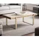 Rhodes Antique Brass and Marble Top Rectangular Occasional Table Set