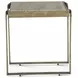 Rhodes Antique Brass and Marble Top Square Side Table