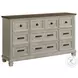 Bloomfield Medium Brown And Washed Stone 9 Drawer Dresser