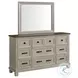 Bloomfield Medium Brown And Washed Stone 9 Drawer Dresser And Mirror