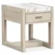 Northcrest Gallery Buff and Antique Silver Rectangular Marble Top End Table