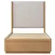 Modena Natural and Cream Twin Upholstered Panel Bed