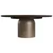 Verge Handcrafted Walnut and Bronze Metallic Extendable Round Dining Room Set