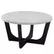 Chrissy Black and White Round Marble Top Ocassional Table