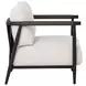 Brielle Palazzo Cream and Black Performance Fabric Upholstered Outdoor Lounge Chair