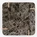 Altura Smoked Walnut and Champagne Gold Square Stone Top Side Table