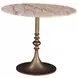 Bordeaux Retro Impulse and Antique Gold 36" Round Marble Top Bistro Table