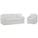 Augustine Cream Slipcover Apartment Living Room Set