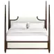Eave Brown and White Upholstered King Poster Bed