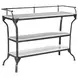 Calloway White and Black Rectangular Marble Top Console Table