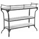 Calloway White and Black Rectangular Marble Top Console Table