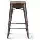 Rustic Revival Light Brown Industrial Bar Stool