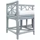 Ferguson Ivory Performance Cushion Bench In Rattan Light Blue Frame