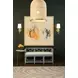 Ferguson Ivory Performance Cushion Bench In Rattan Light Blue Frame