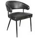 Brisbane Weathered Black Leather Upholstered Dover Arm Chair