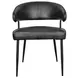 Brisbane Weathered Black Leather Upholstered Dover Arm Chair