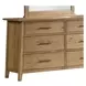 Jackson Golden Oak 6 Drawer Dresser