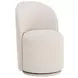 Opaline Effie Linen Upholstered Swivel Dining Chair