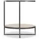 Harlow Bronze And White Travertine Stone Metal Round Chairside Table
