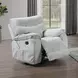 Chablis Mist Gray Glider Recliner with Heat and Massage