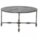 Ozark Black Floral Horn Inlay Round Coffee Table